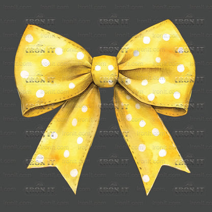 Yellow Polka Dots Coquette Bow