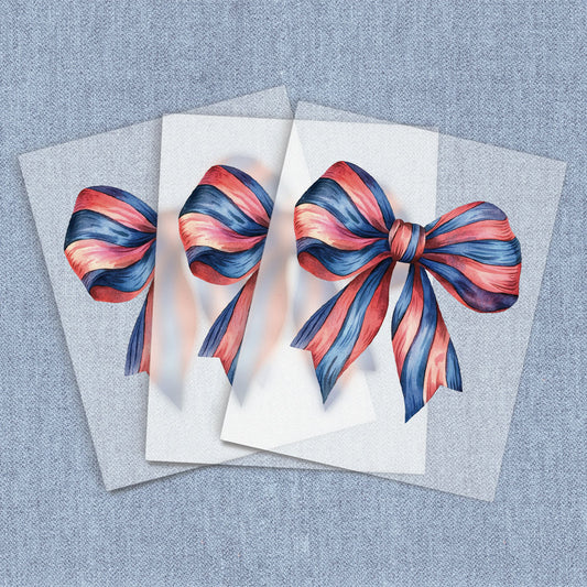 Blue & Red Stripes Coquette Bow