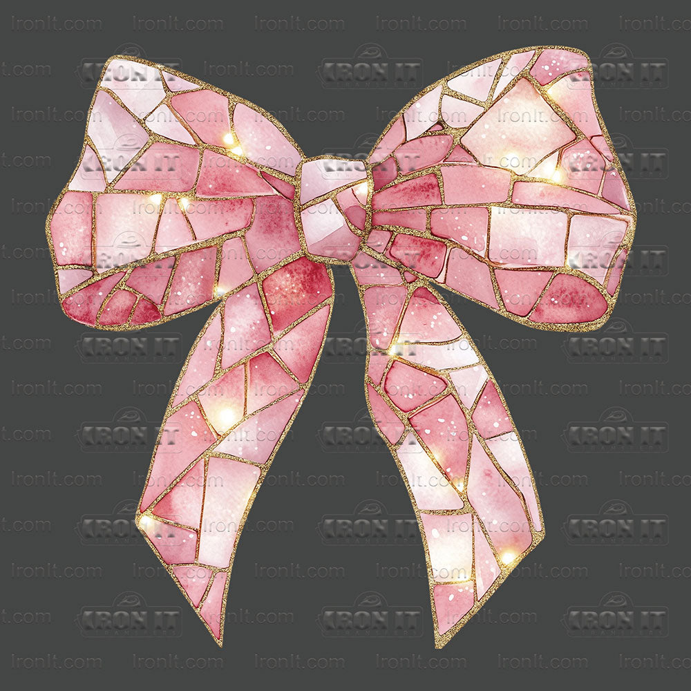 Pink & Gold Marble Coquette Bow