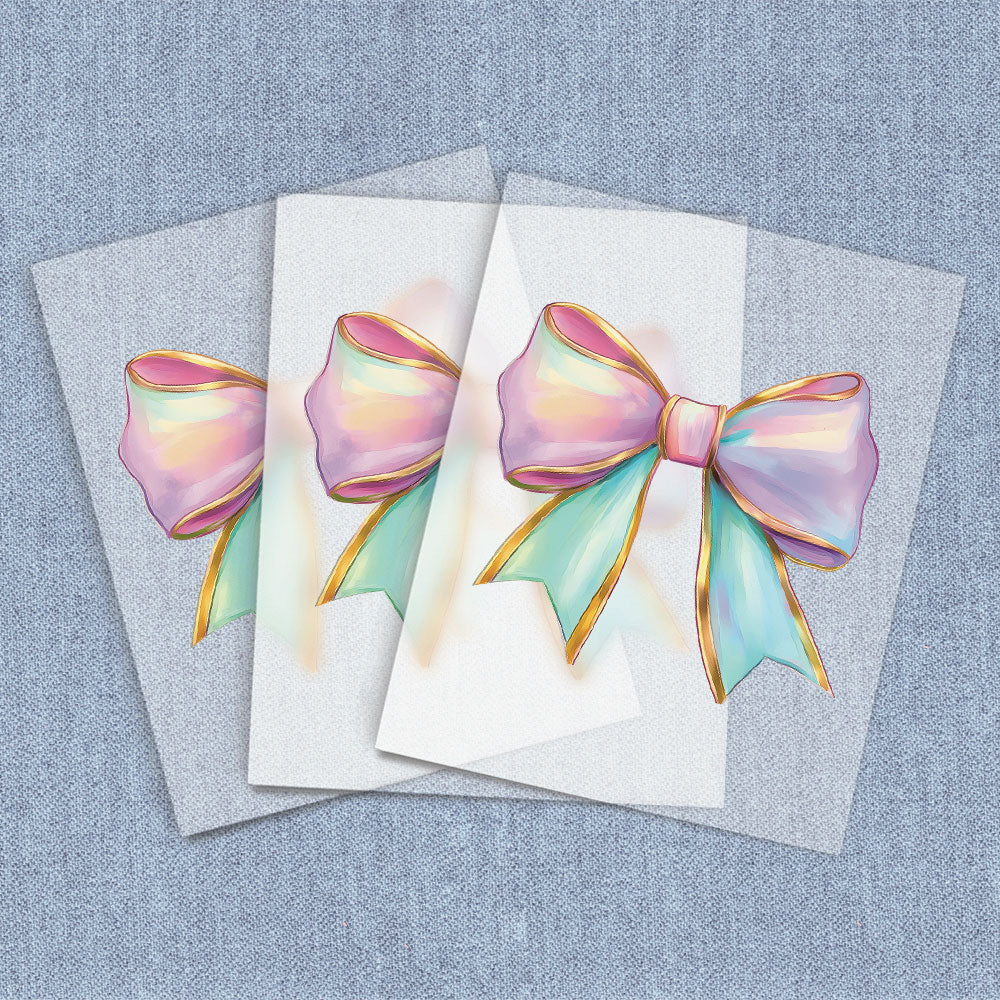 Pink, Blue & Gold Coquette Bow