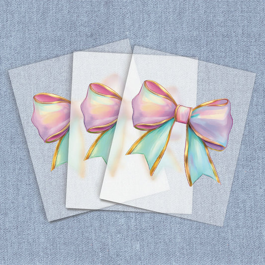 Pink, Blue & Gold Coquette Bow