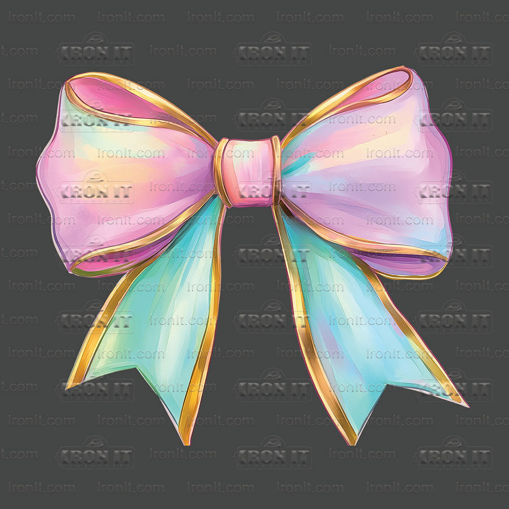 Pink, Blue & Gold Coquette Bow