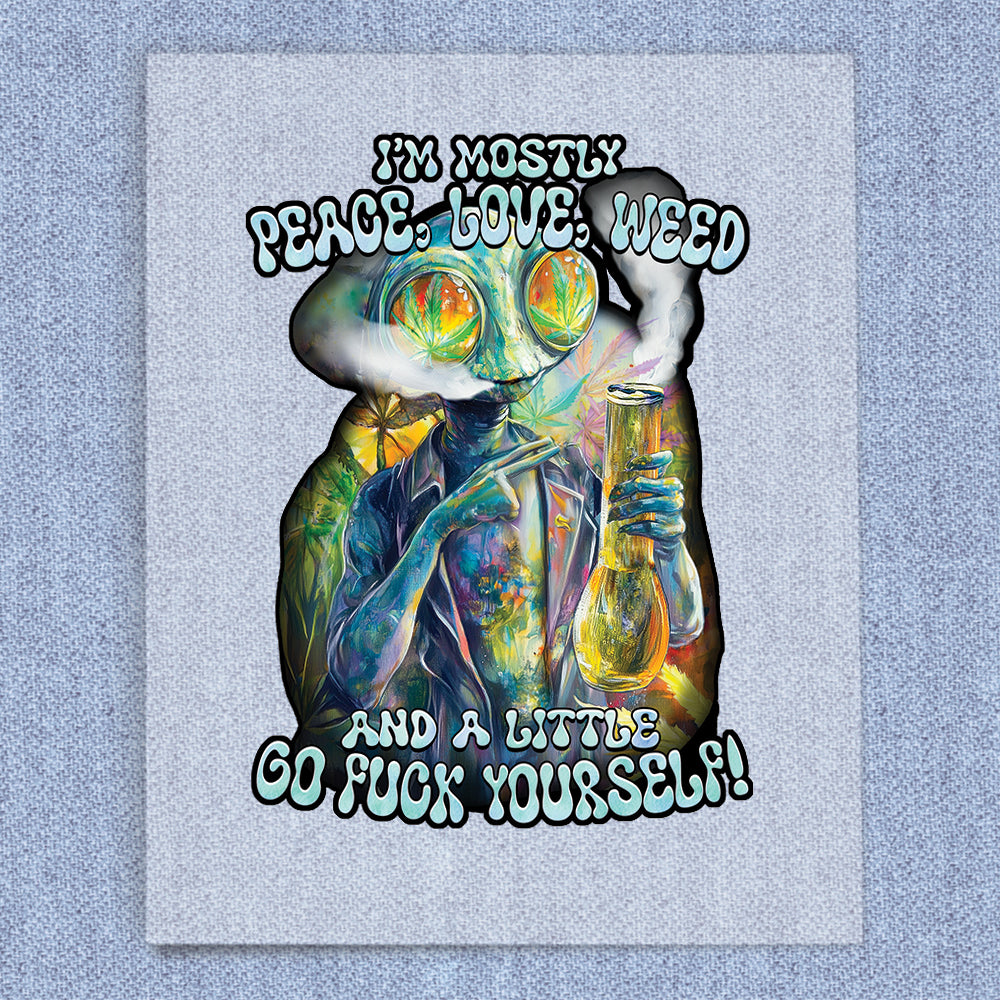 Peace Love Weed Alien