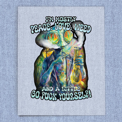 Peace Love Weed Alien