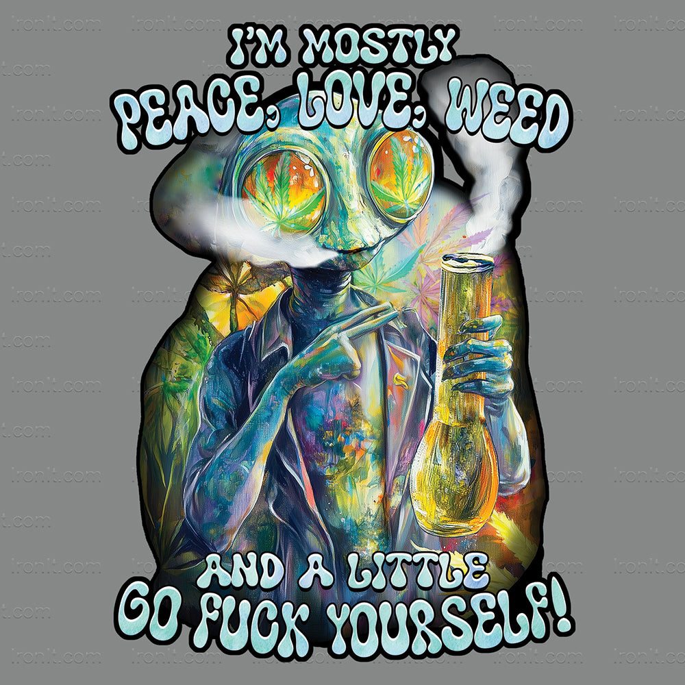 Peace Love Weed Alien
