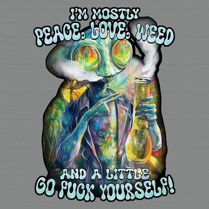 Peace Love Weed Alien