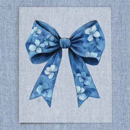 Blue Flowers Coquette Bow