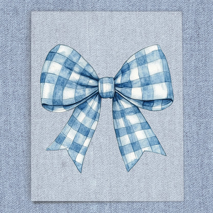 Blue Plaid Coquette Bow