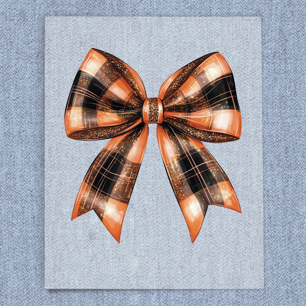 Fall Sparkle Plaid Coquette Bow