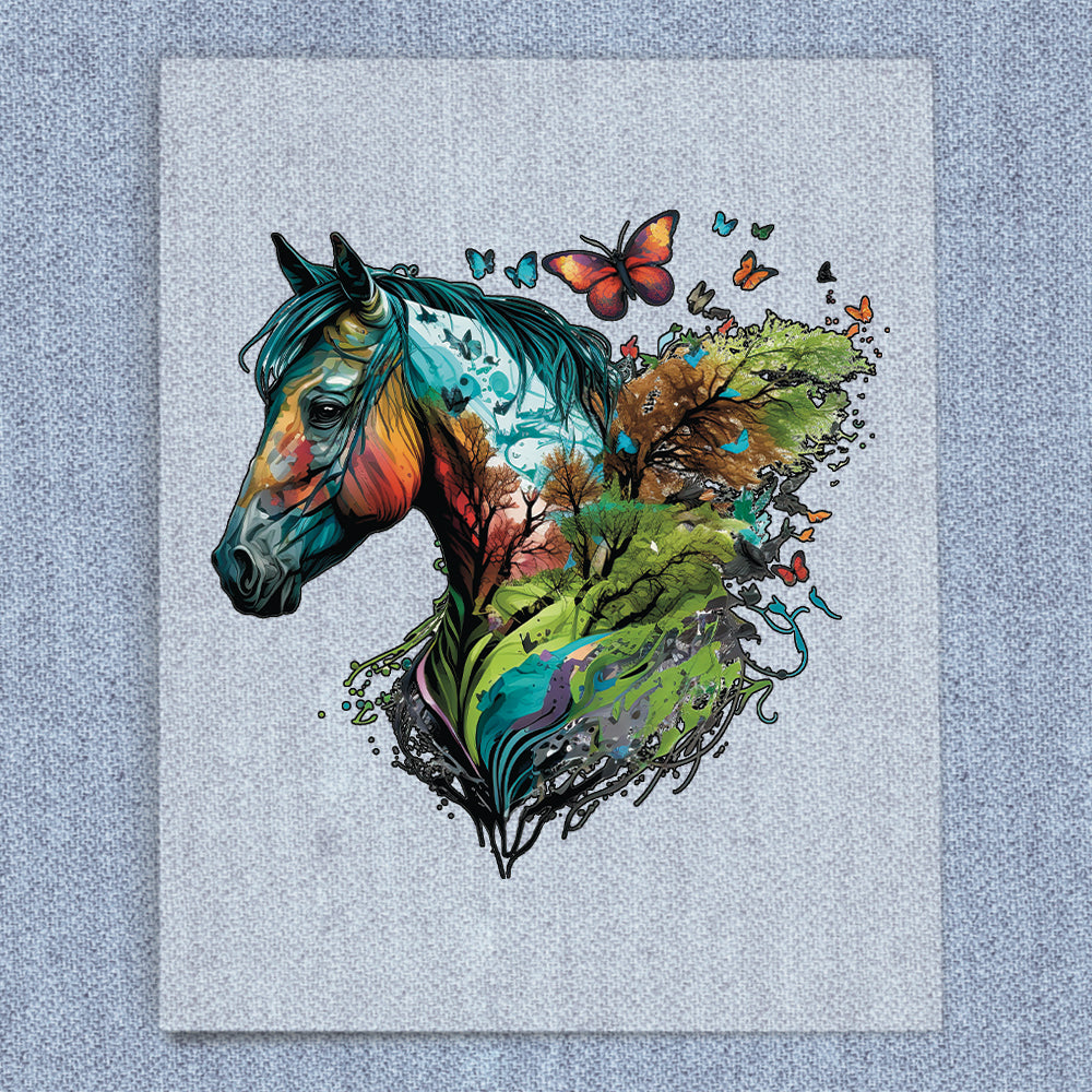 Floral Horse and Trees 2