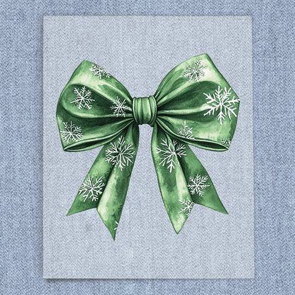 Green Snowflake Coquette Bow