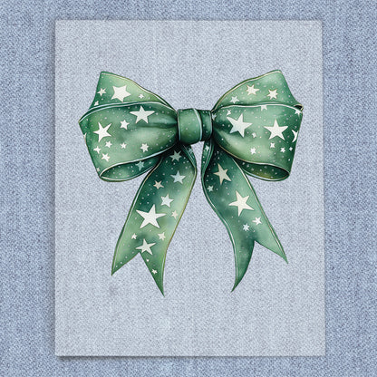 Green Stars Coquette Bow