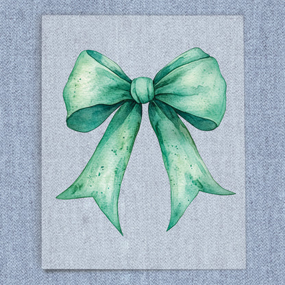 Green Watercolor Coquette Bow