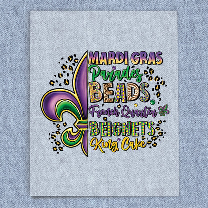 Mardi Gras Parades Beads French Quarter Beignets King Cake