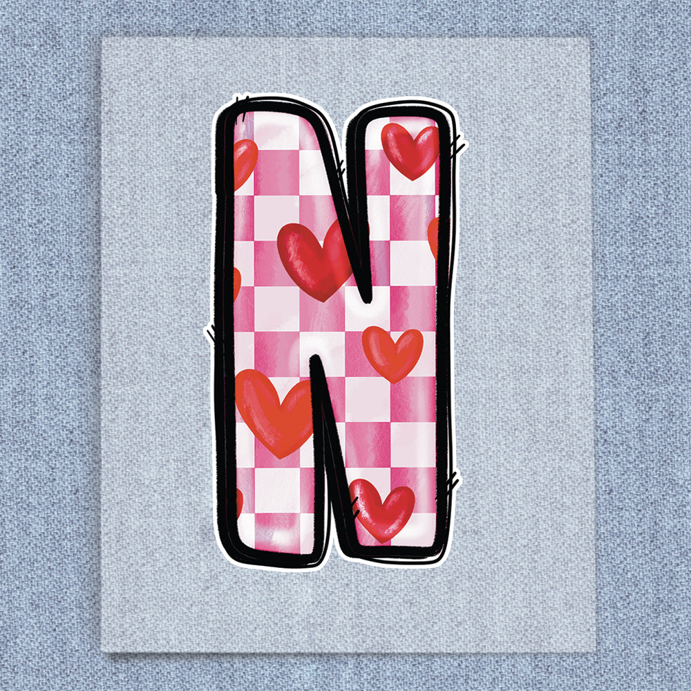 N Pink Checkered & Hearts