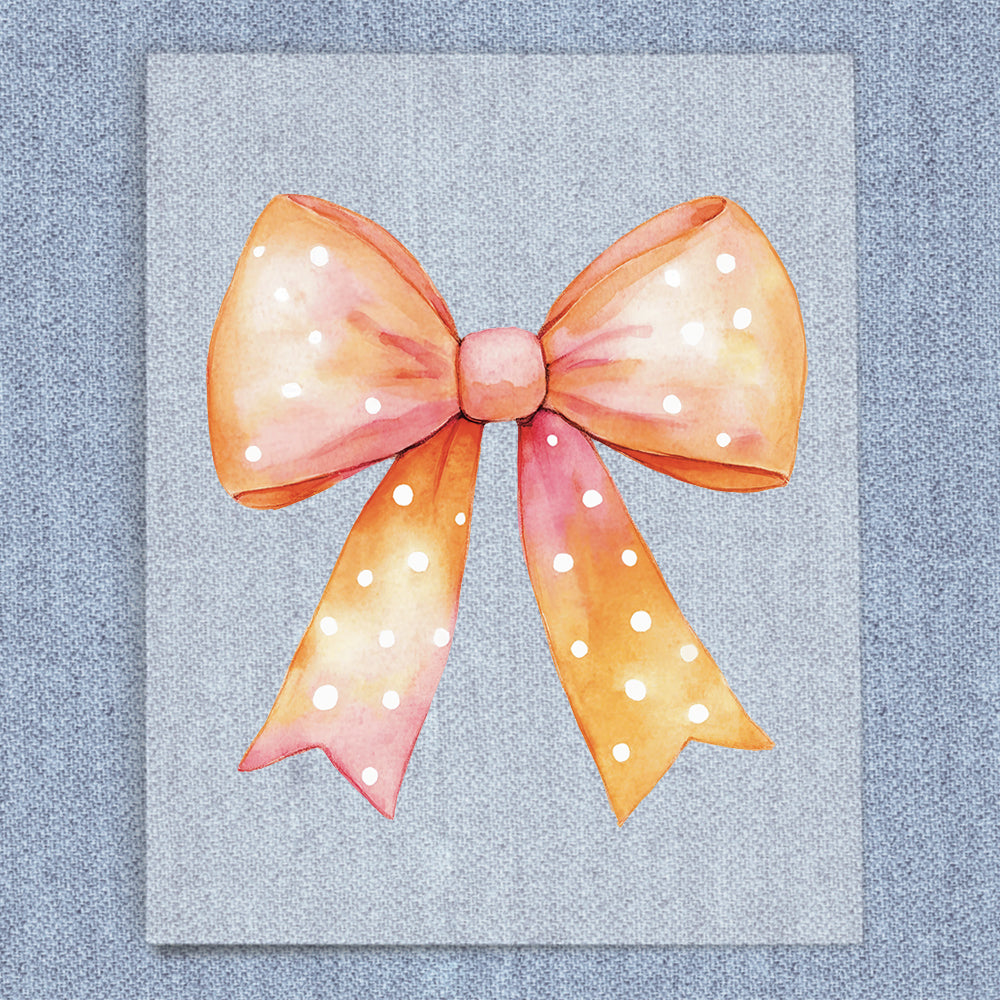 Orange Polka Dots Coquette Bow