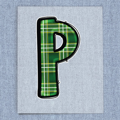 P Green, White & Yellow Plaid