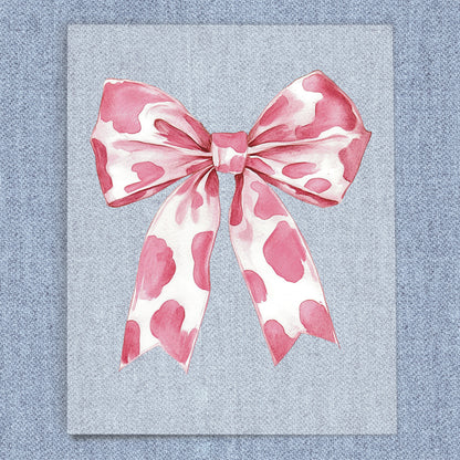 Pink Cow Print Coquette Bow