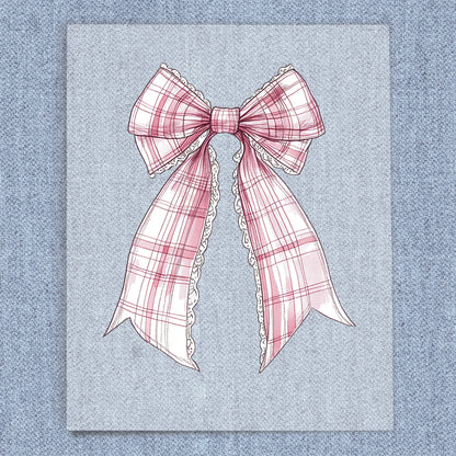 Pink Plaid Coquette Bow