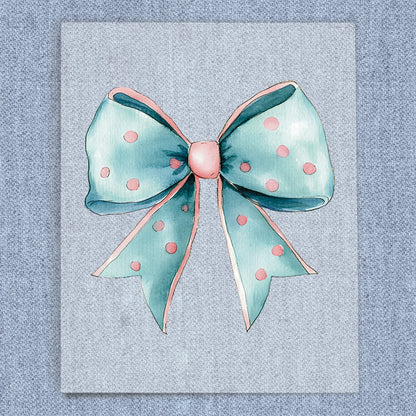 Pink & Blue Dots Coquette Bow