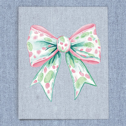 Pink & Green Polka Dots Coquette Bow