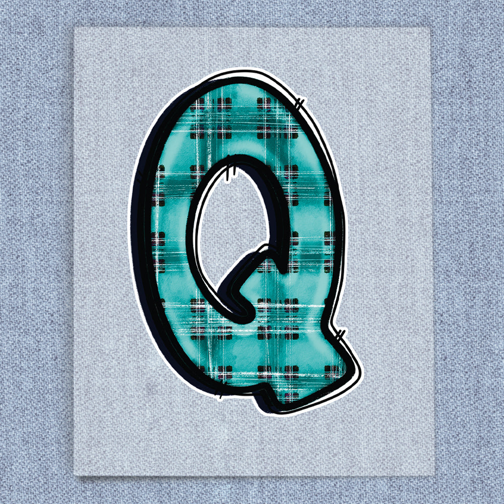 Q Teal Plaid