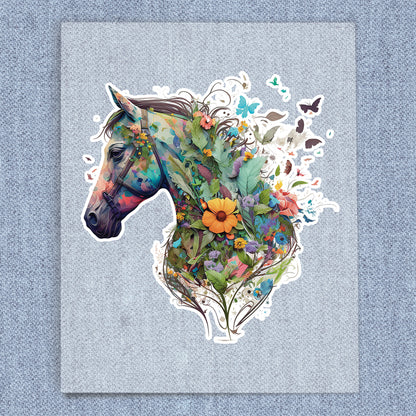 Realistic Floral Horse Head