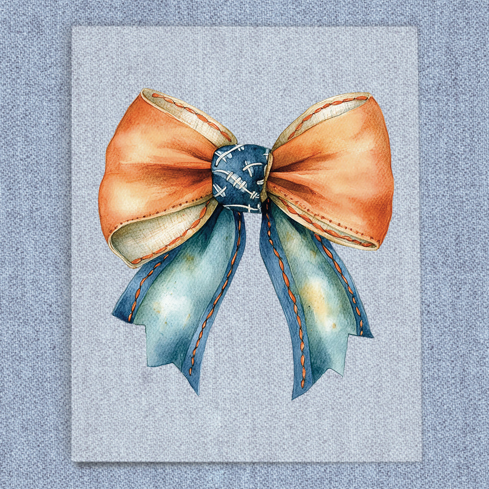 Vintage Orange & Blue Coquette Bow