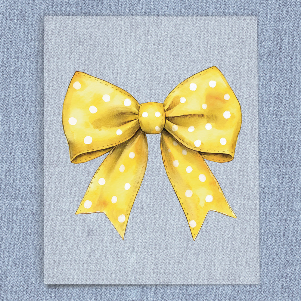 Yellow Polka Dots Coquette Bow