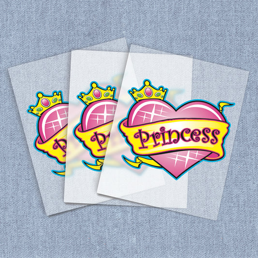 Princess Neon Heart | Kids DTF Heat Transfers